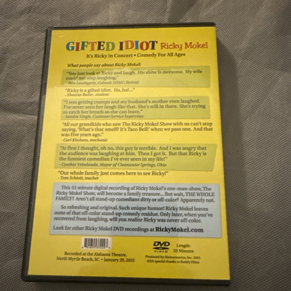 Gifted Idiot: Ricky Mokel [DVD] Comedy For All‎ Ages - Autographed - Picture 2 of 3